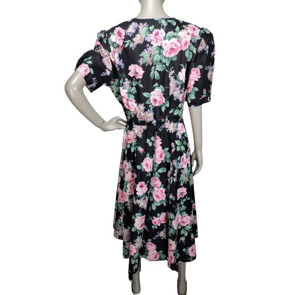 VTG Dark Cottagecore Romantic Sweet Floral Puff Sleeve Lolita Kawaii JSK Dress - Picture 7 of 9